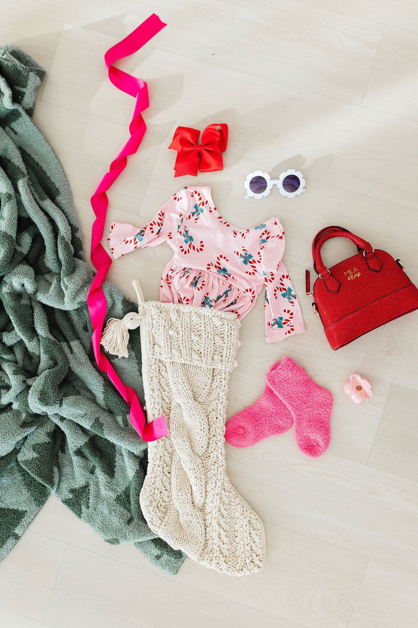 Candy Cane Cutie 3/4 Sleeve Pocket Twirl Dress Mila & Rose