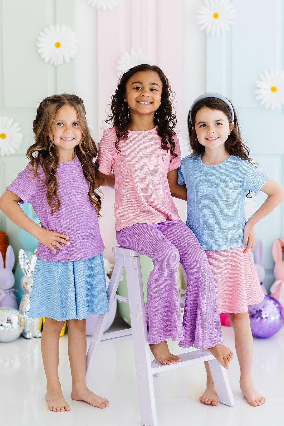 Bright Lilac Scrunchy Key Pocket Tee Mila & Rose