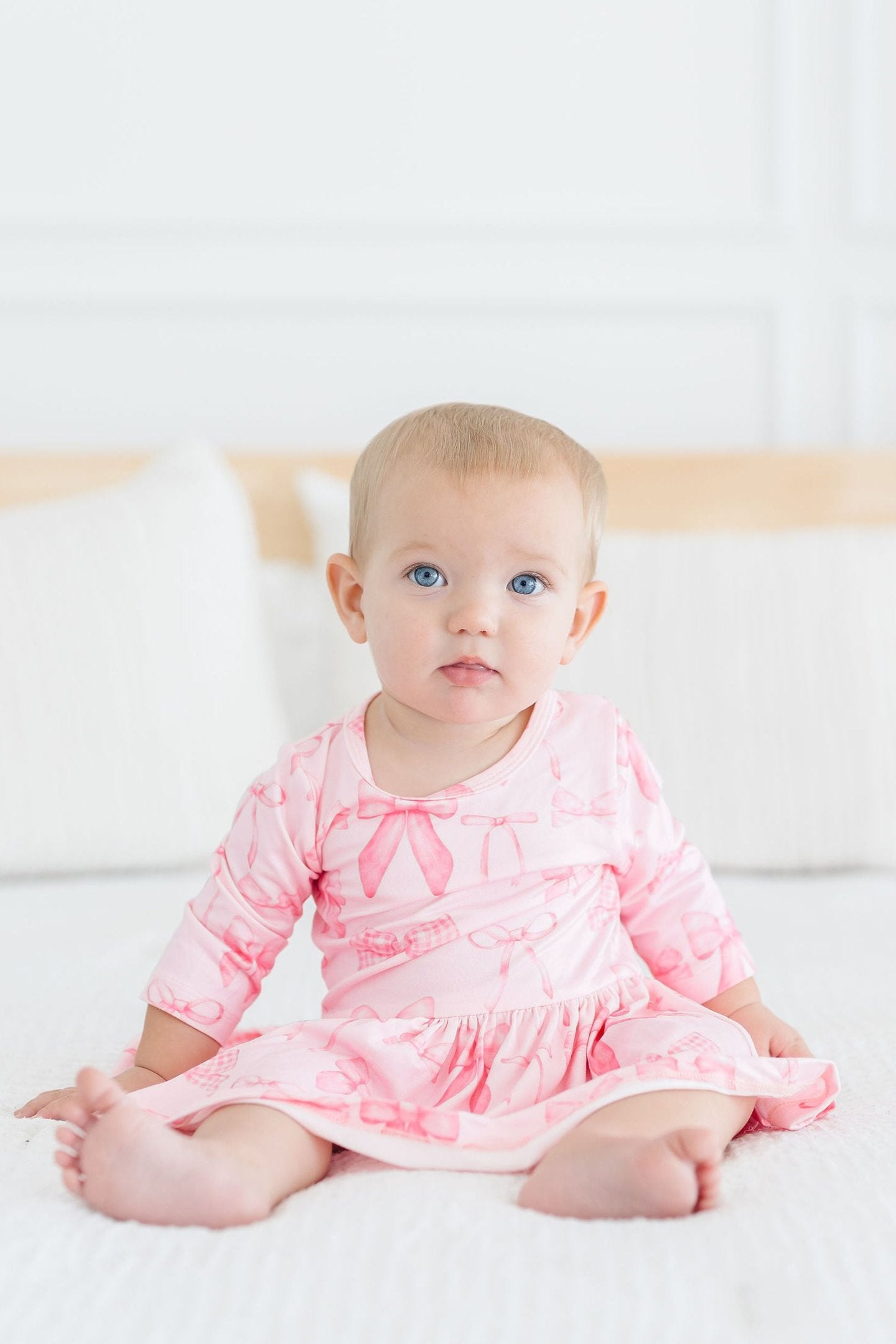 Blushing Bows 3/4 Sleeve Twirl Bodysuit Baby Clothing Mila & Rose