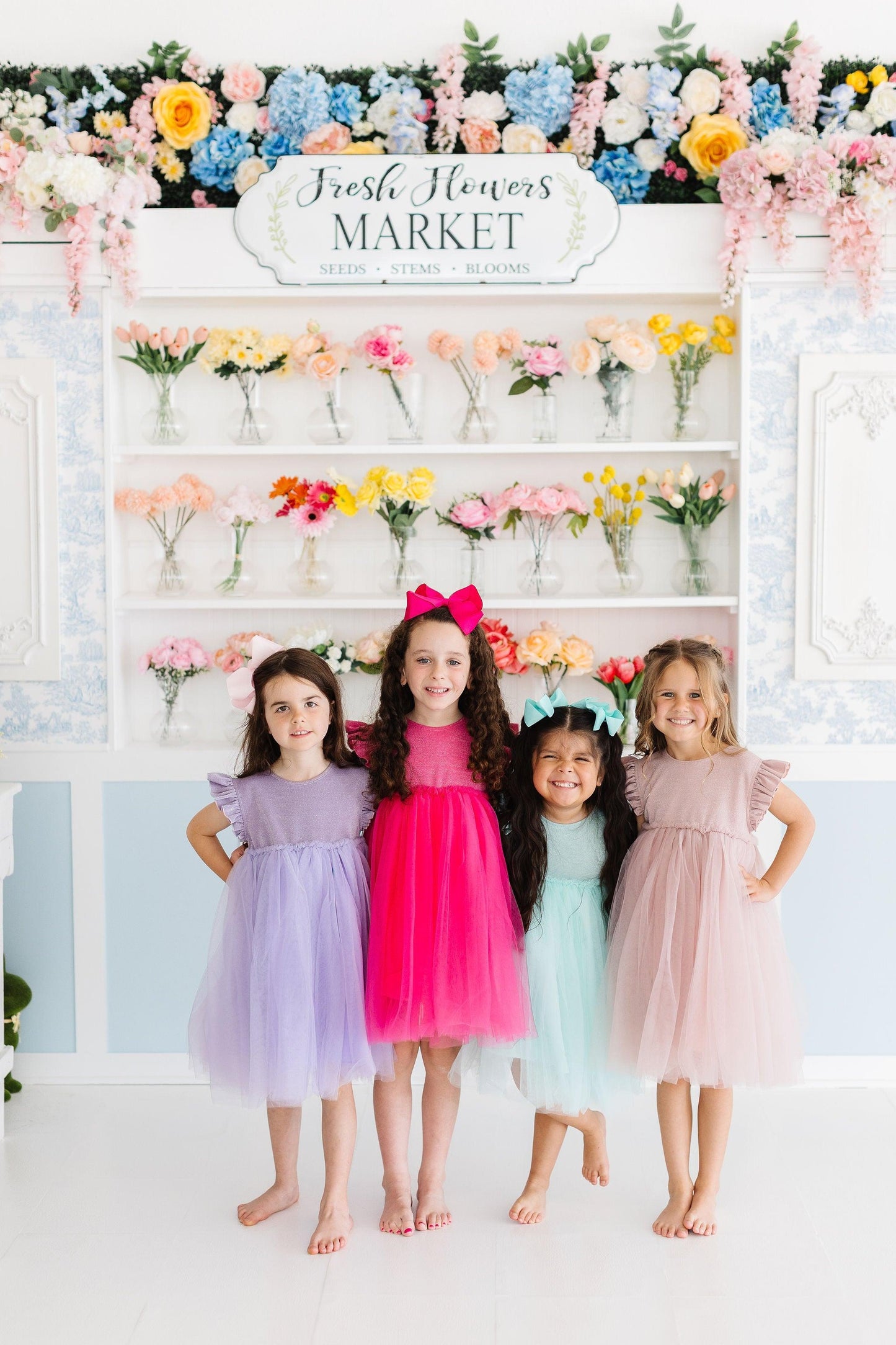 Dusty Pink Shimmer Tutu Dress with Flutter Sleeves