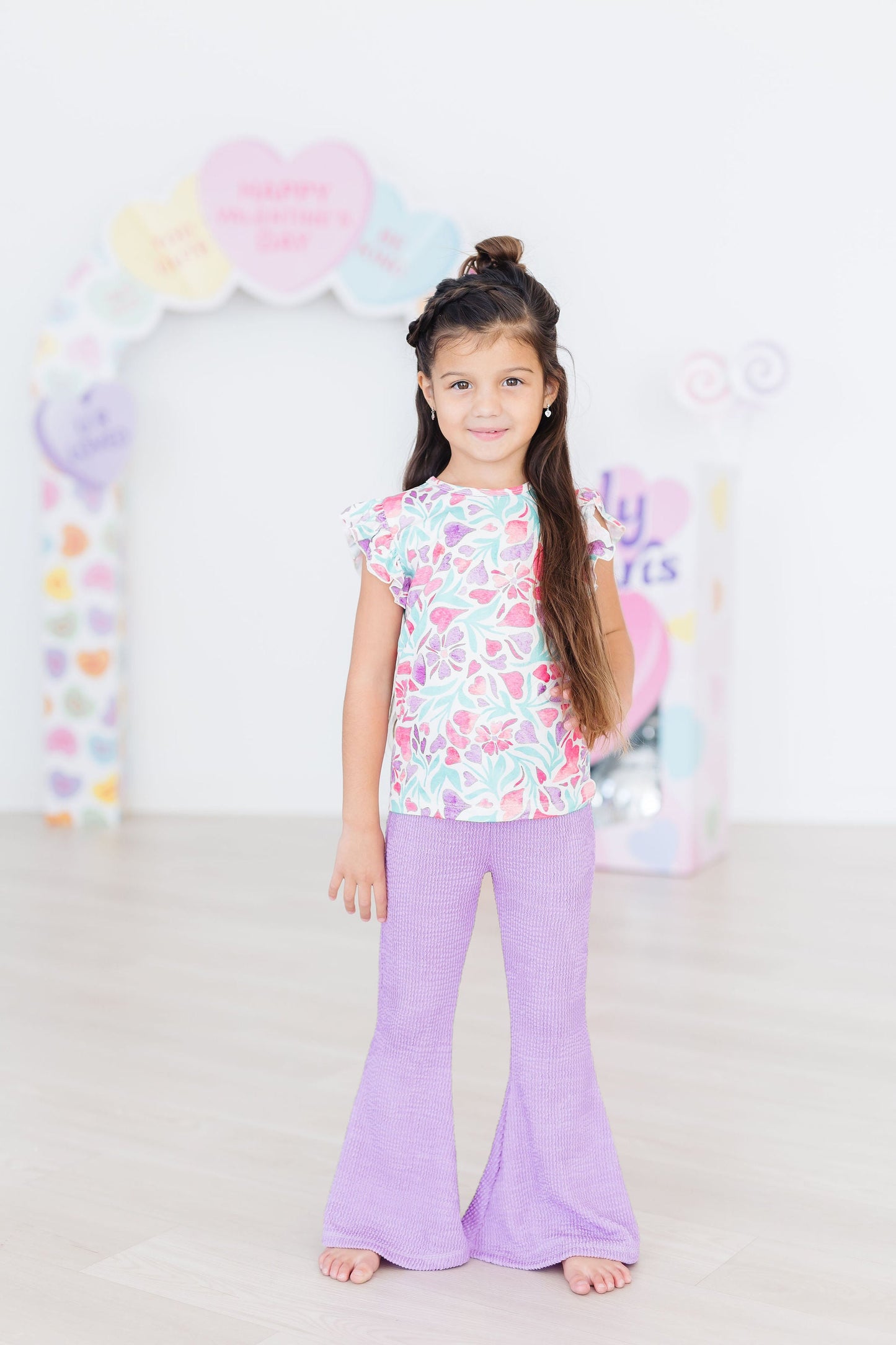 Bright Lilac Scrunchy High Waist Bells Mila & Rose