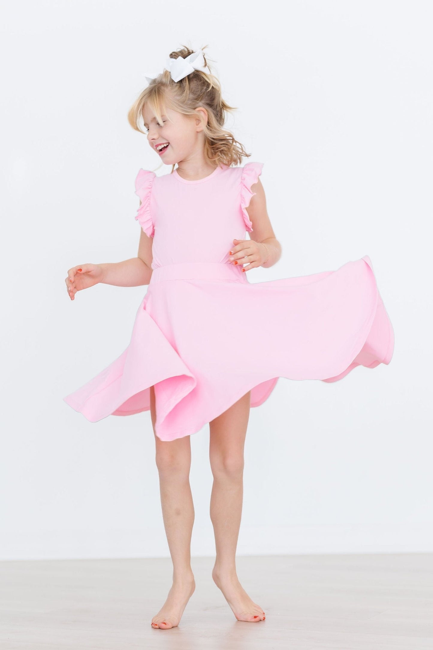 Bubblegum Pink Attached Shorts Twirl Skort Mila & Rose
