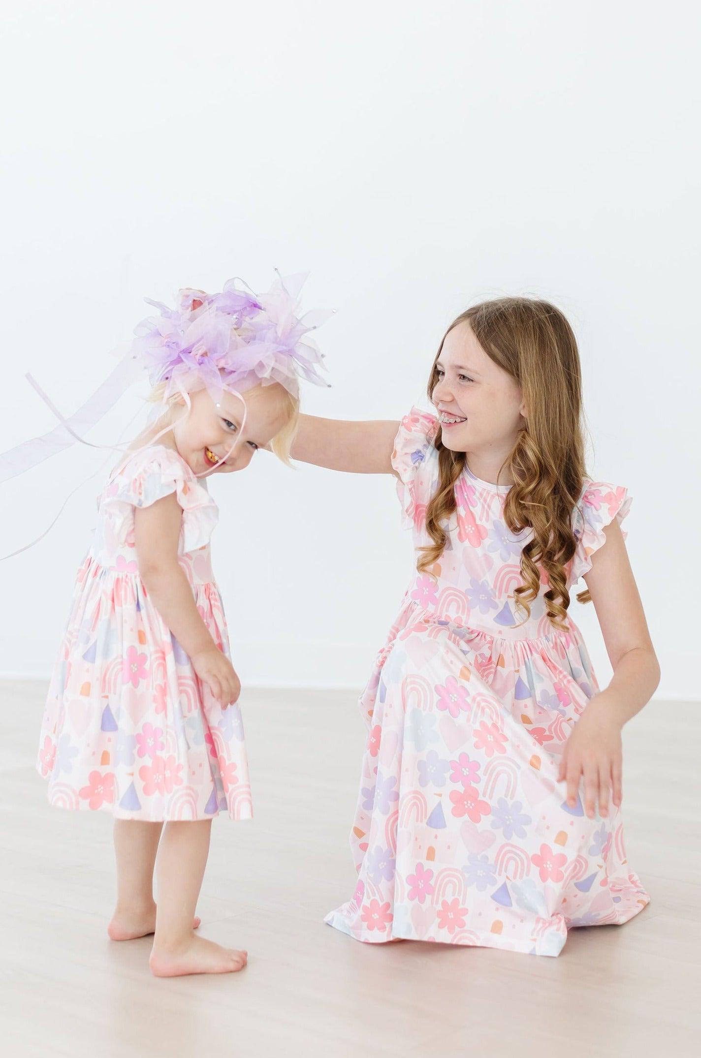Flutter Sleeve Twirl Dress Comfortable Toddler Dress Mila & Rose