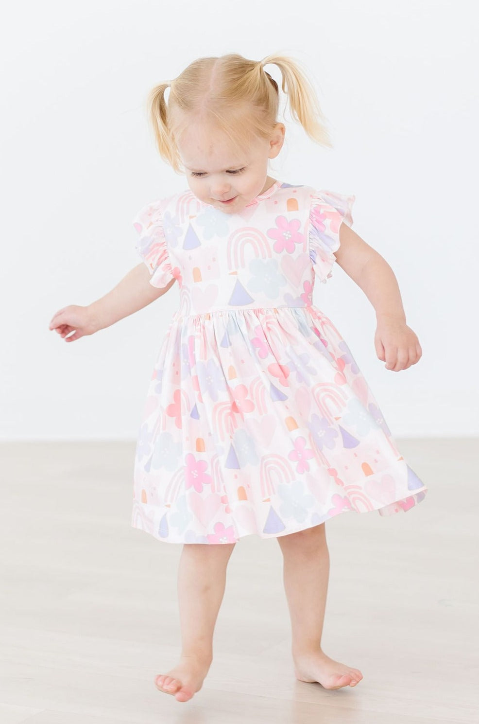 Flutter Sleeve Twirl Dress Comfortable Toddler Dress Mila & Rose