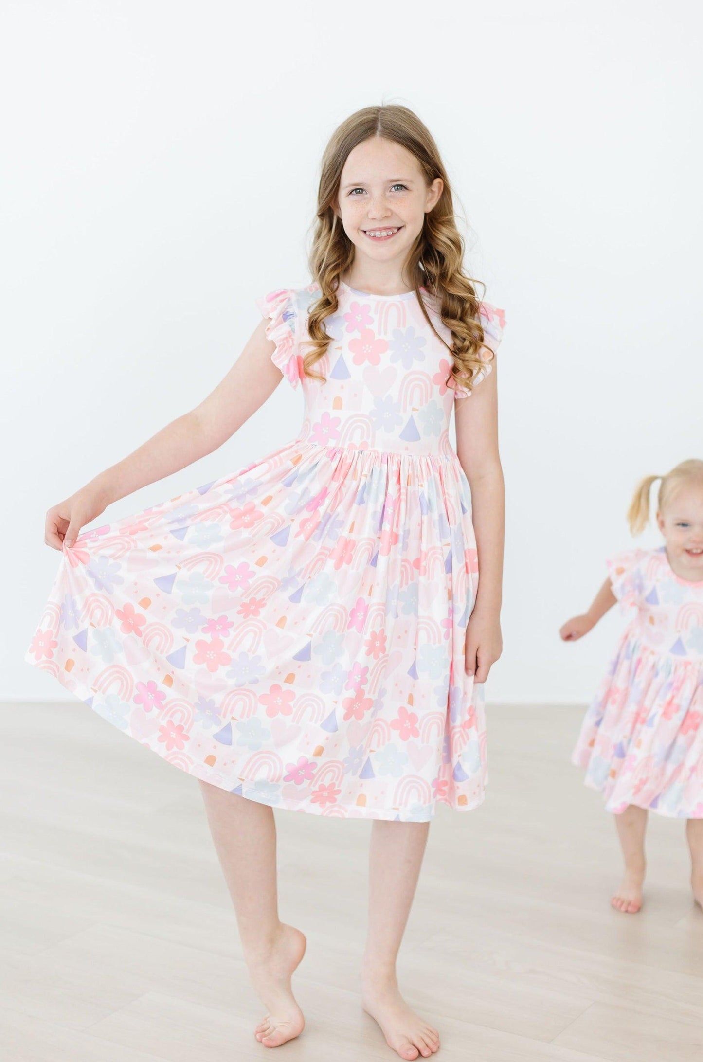 Flutter Sleeve Twirl Dress Comfortable Toddler Dress Mila & Rose