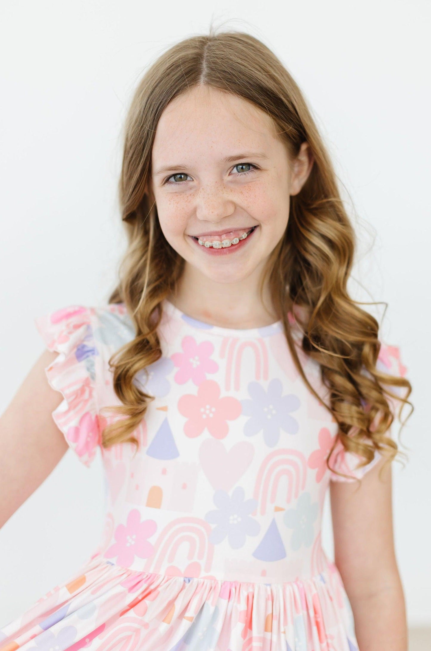 Flutter Sleeve Twirl Dress Comfortable Toddler Dress Mila & Rose