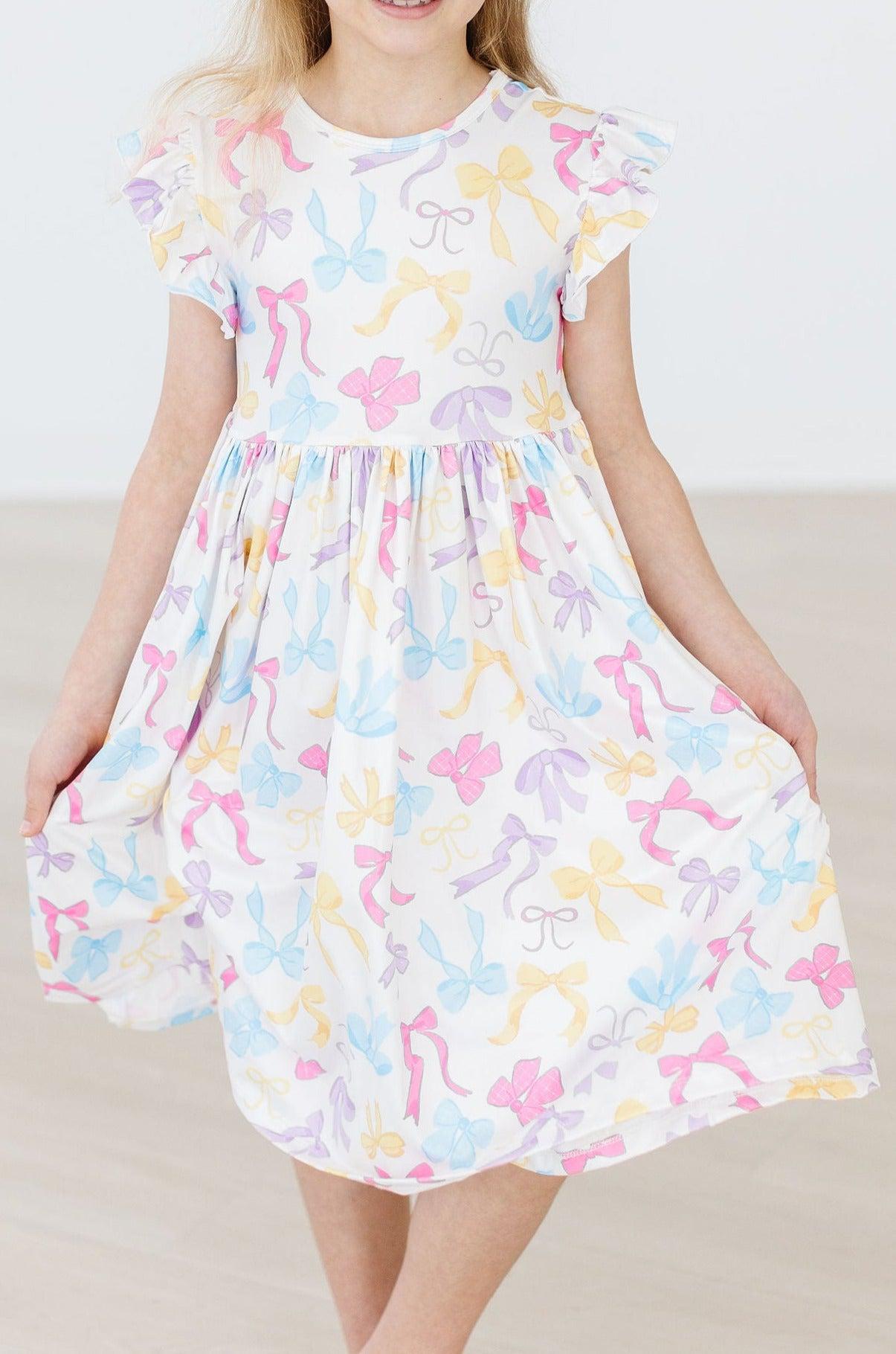 Flutter Sleeve Twirl Dress Comfortable Toddler Dress Mila & Rose