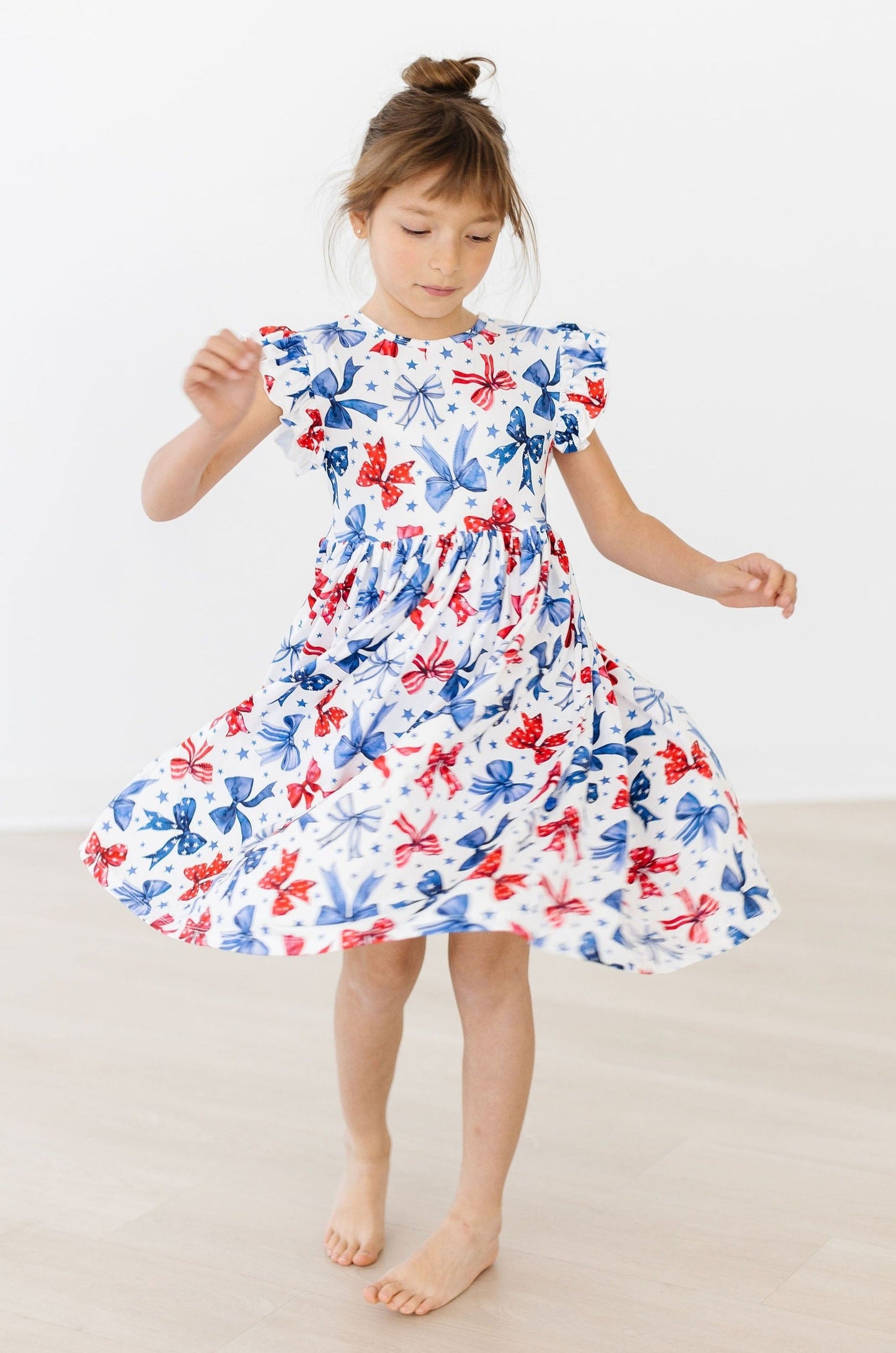 Flutter Sleeve Twirl Dress Comfortable Toddler Dress Born to Sparkle