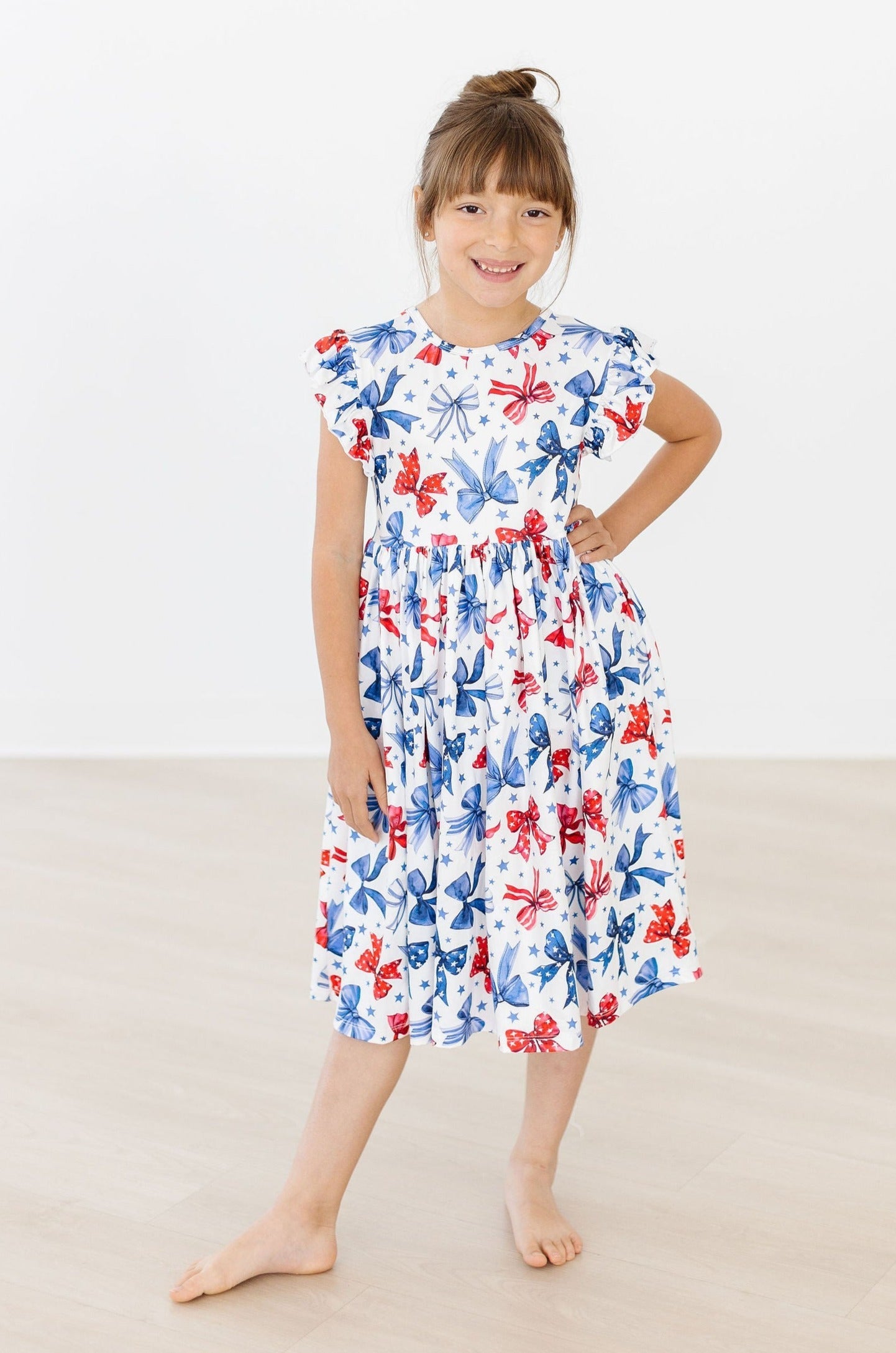 Flutter Sleeve Twirl Dress Comfortable Toddler Dress Born to Sparkle