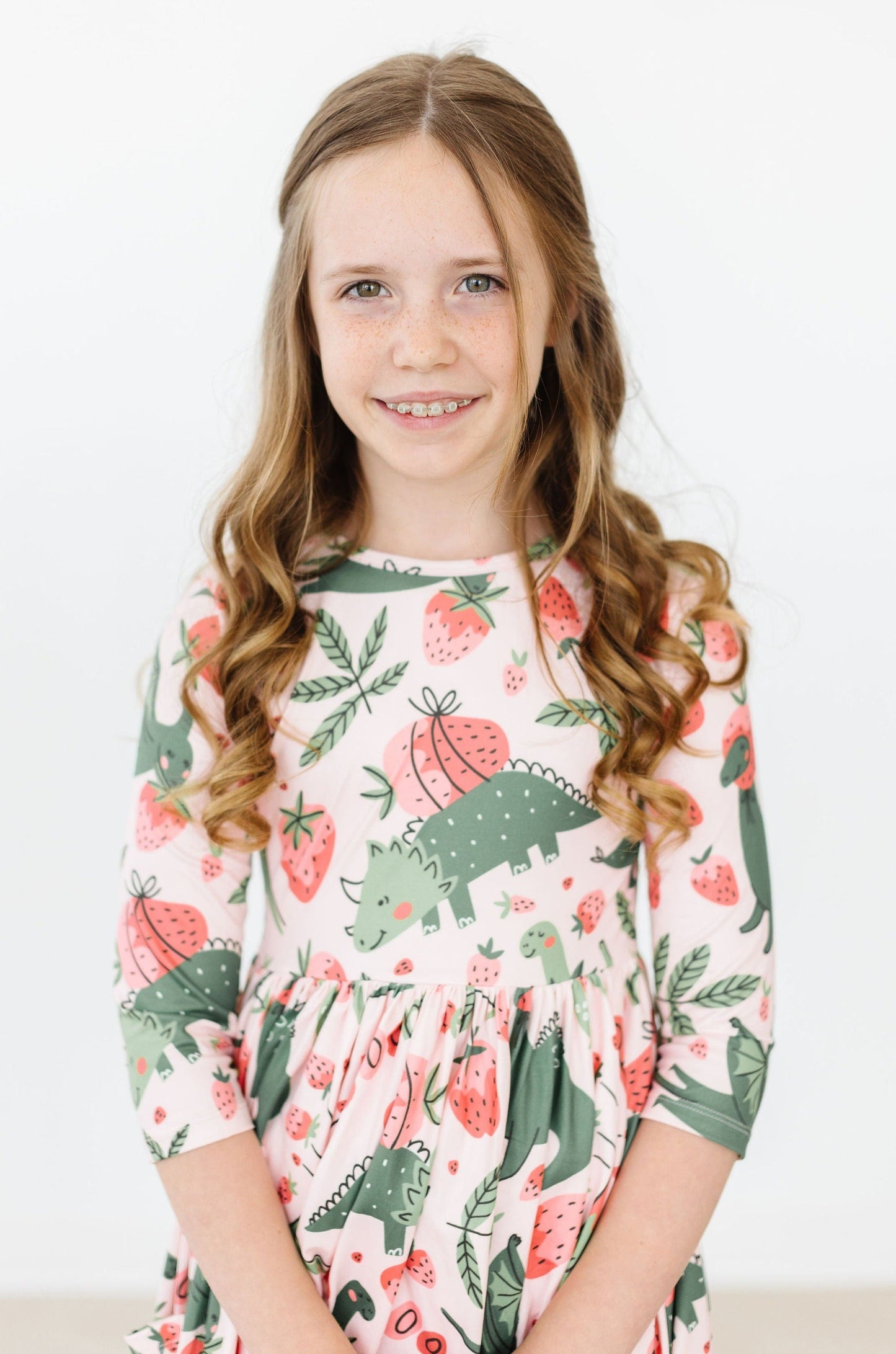 Twirl Dress 3/4 Sleeve Pocket Hear Me Roar Mila & Rose