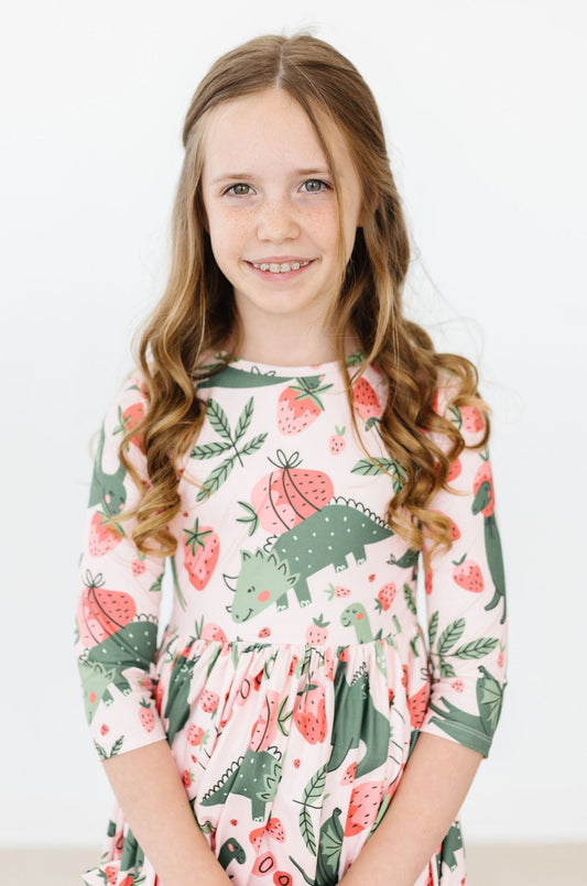 Twirl Dress 3/4 Sleeve Pocket Hear Me Roar Mila & Rose
