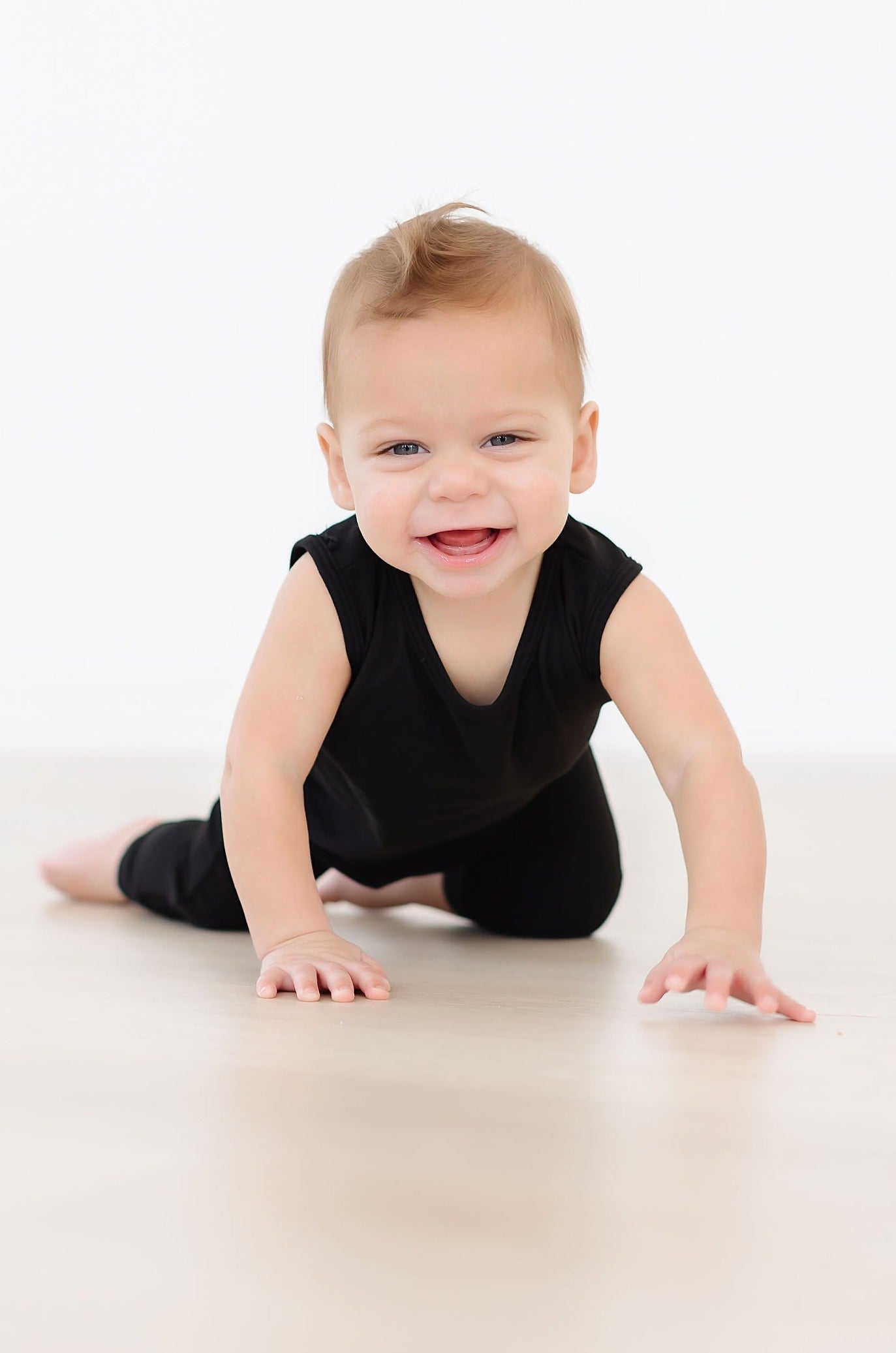 Black Tank One-Piece Jogger Comfortable Silhouette Mila & Rose