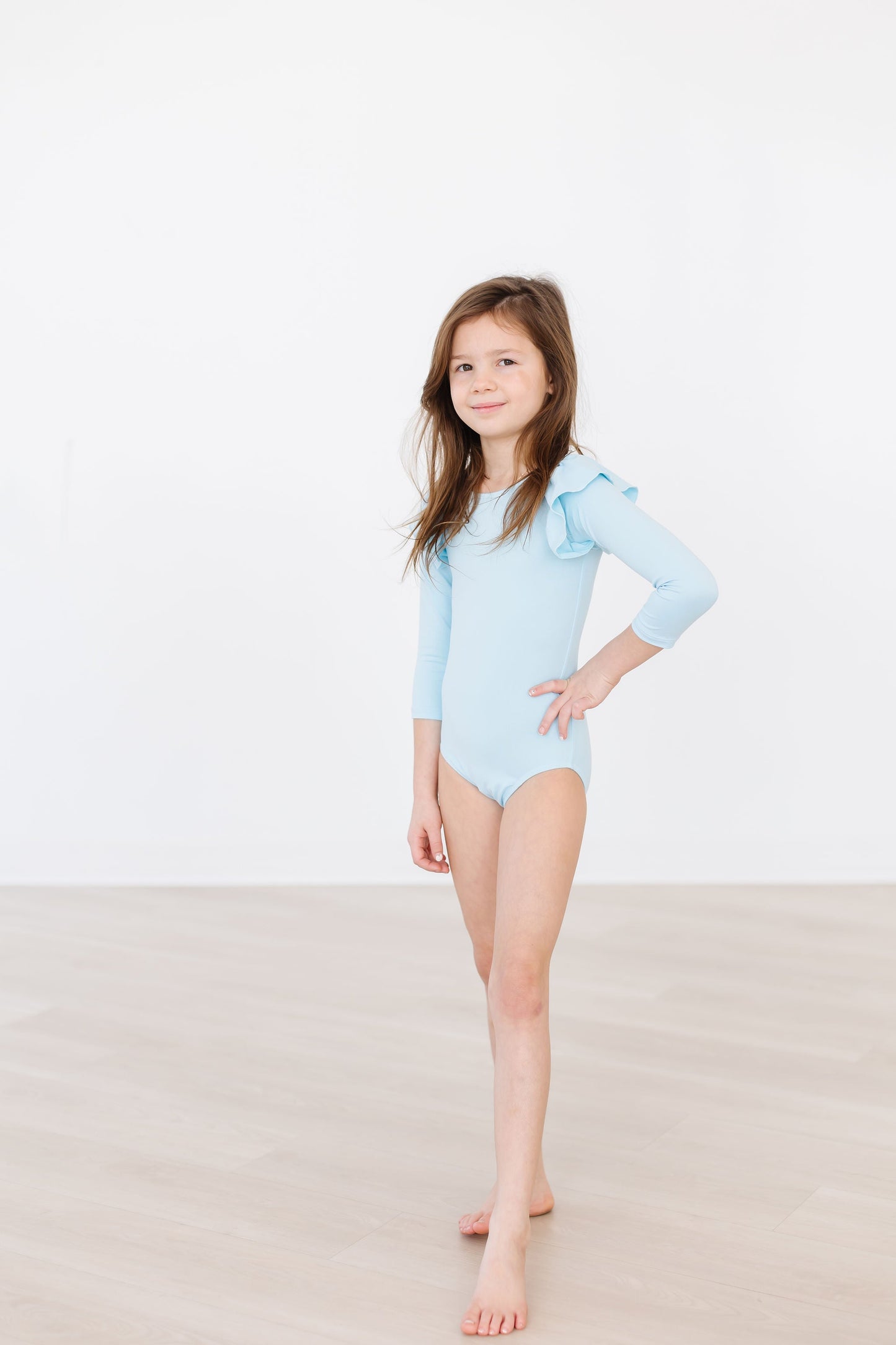 Bluebird Long Sleeve Flutter Sleeve Leotard Mila & Rose