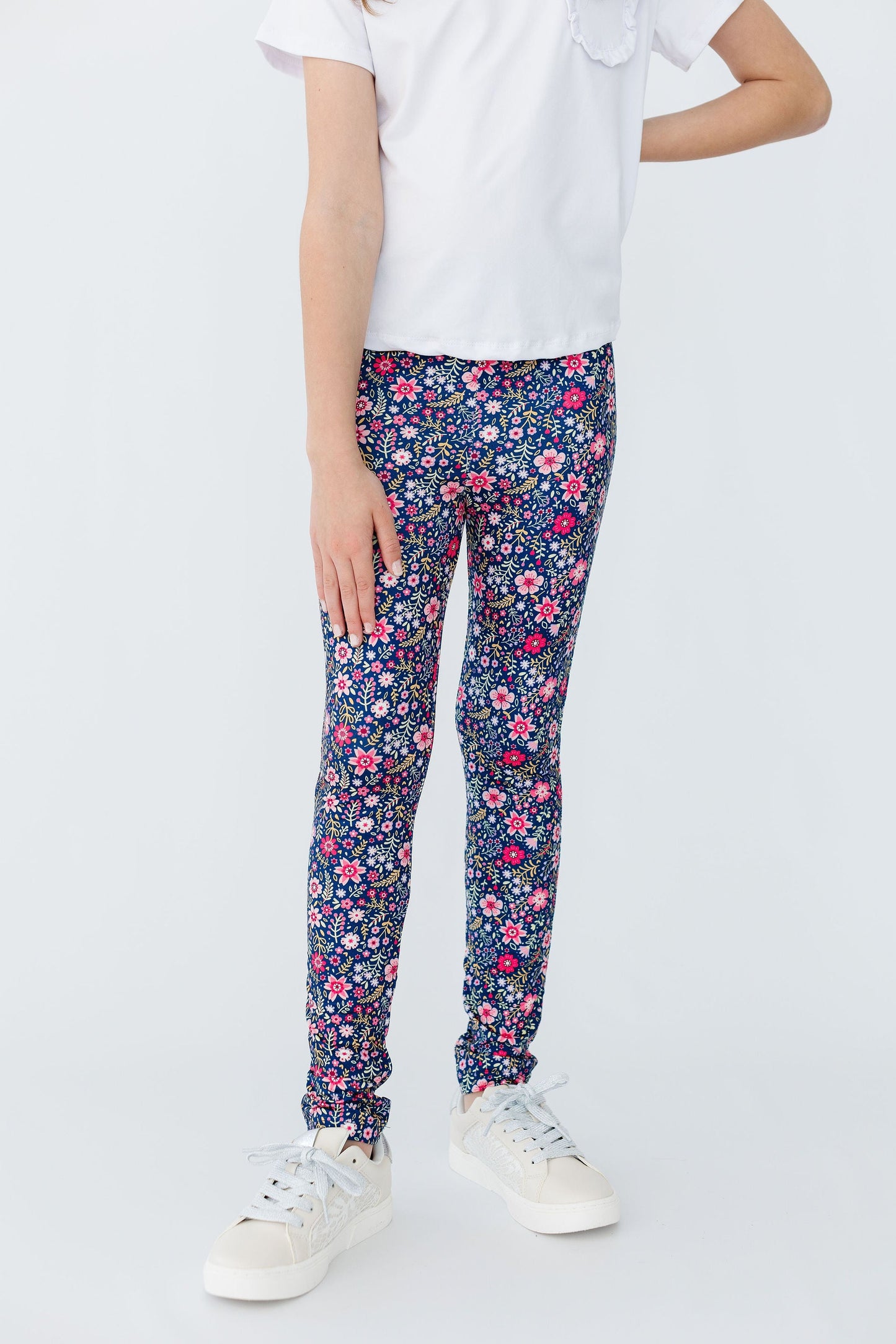 High Waisted Slim Leggings Flower Farm Leggings Mila & Rose