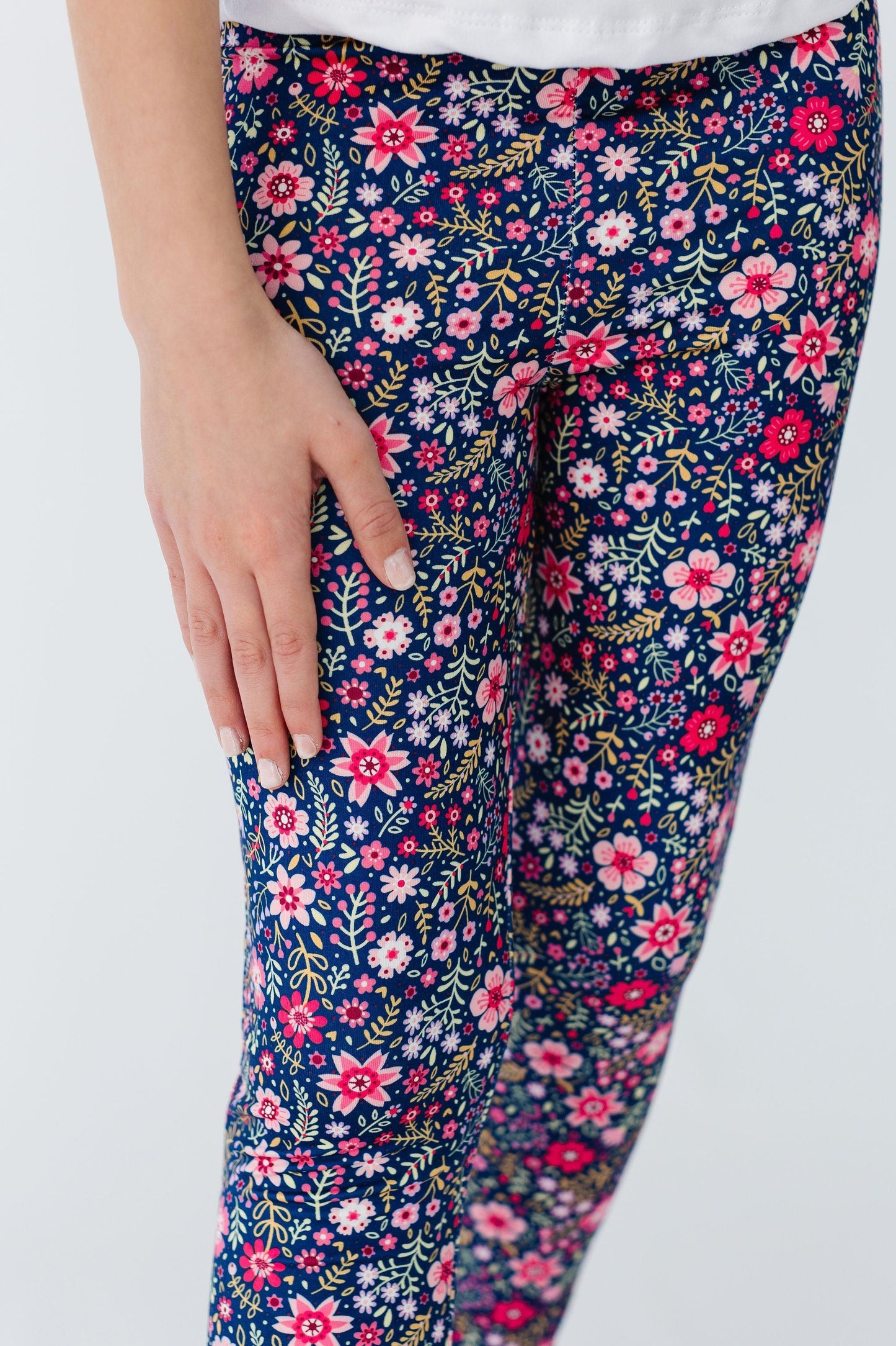 High Waisted Slim Leggings Flower Farm Leggings Mila & Rose