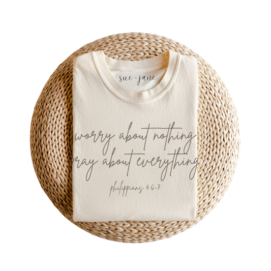 Philippians 4:6-7 Organic Cotton Tee Unisex Fit Sue and Jane