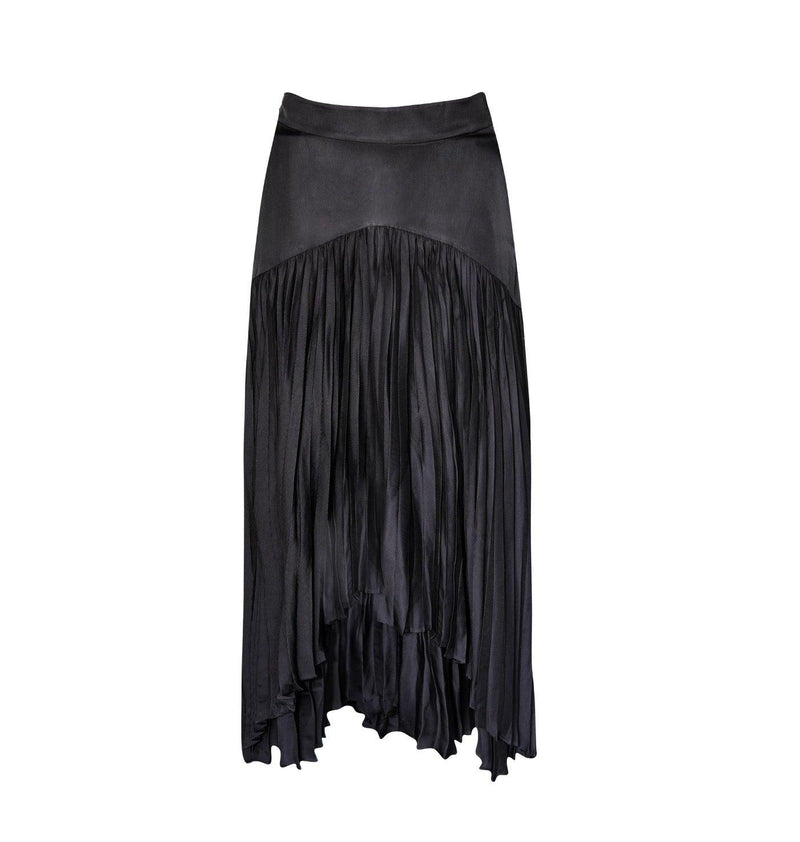 Black Pleated Midi Skirt Women’s Maryanne by Le Reussi