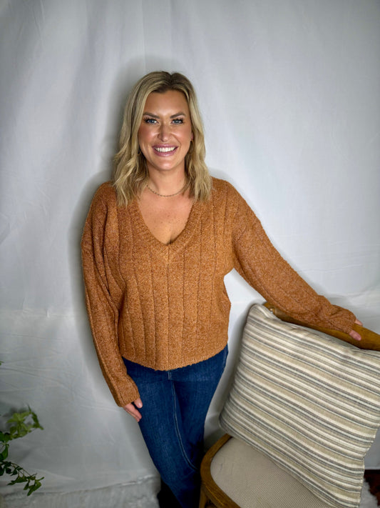 Orange Soft Waist-Length Sweater The October Sweater