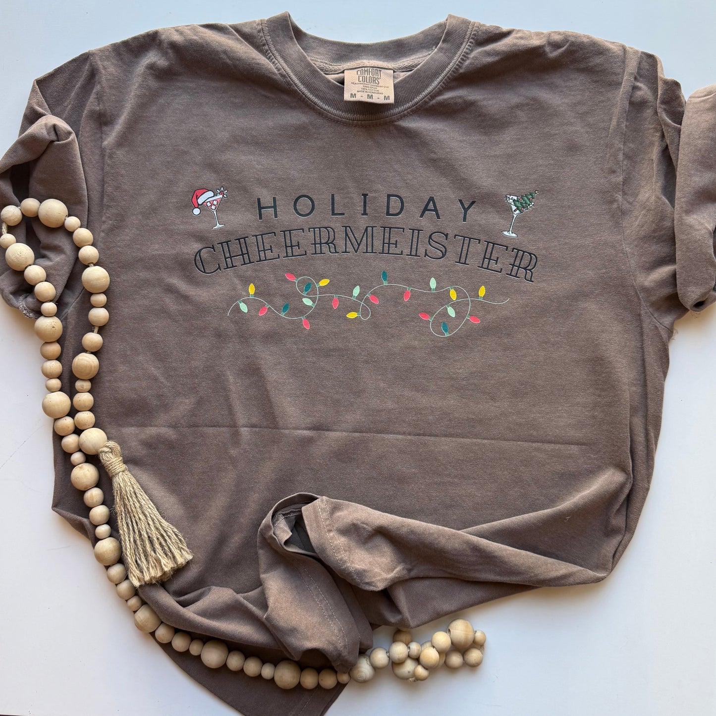 Holiday Cheermeister Graphic Tee Retro Christmas Comfort Colors Espresso Shirt