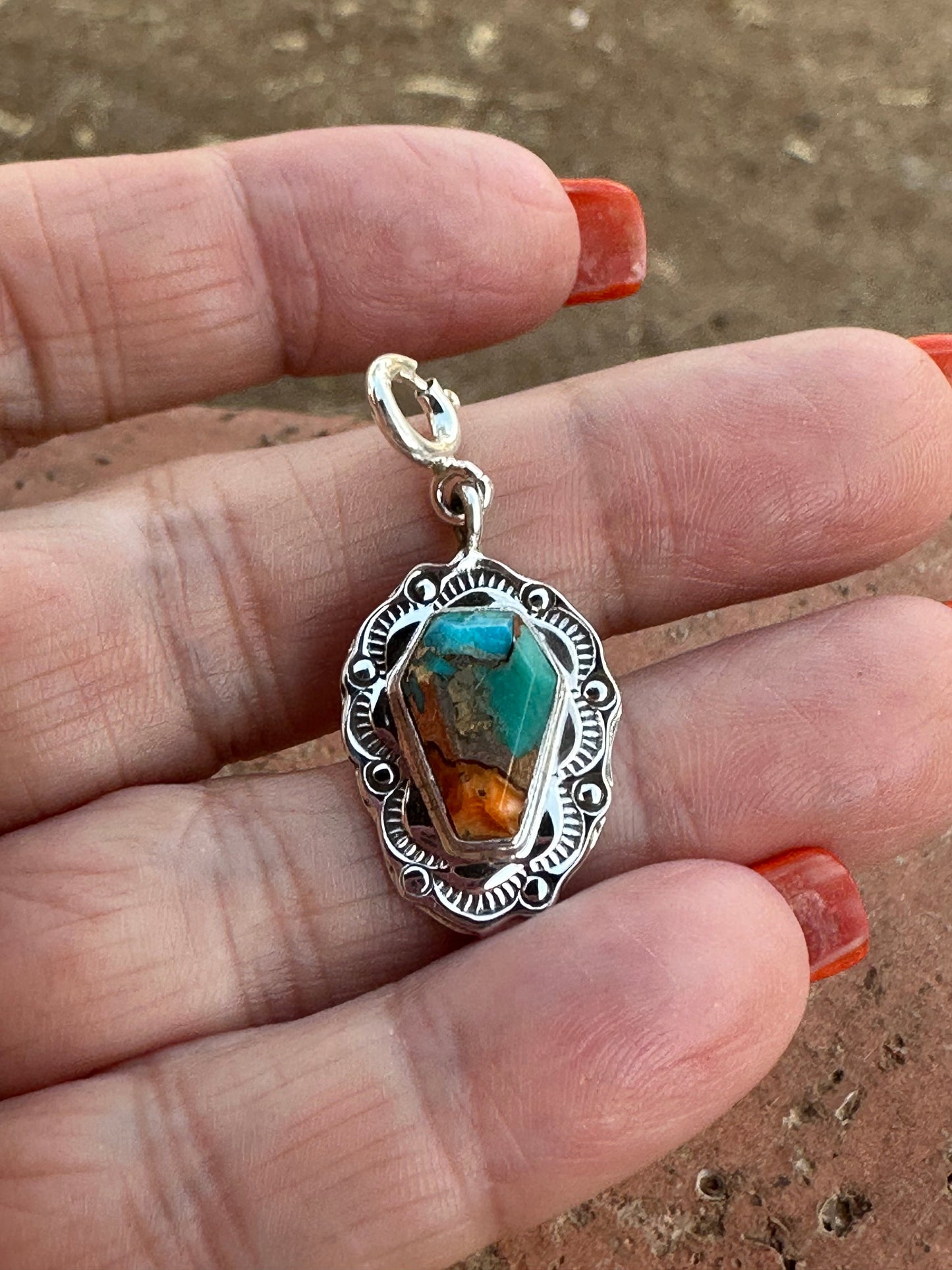 Sterling Silver Spice Coffin Charm Halloween Collection Nizhoni Traders LLC