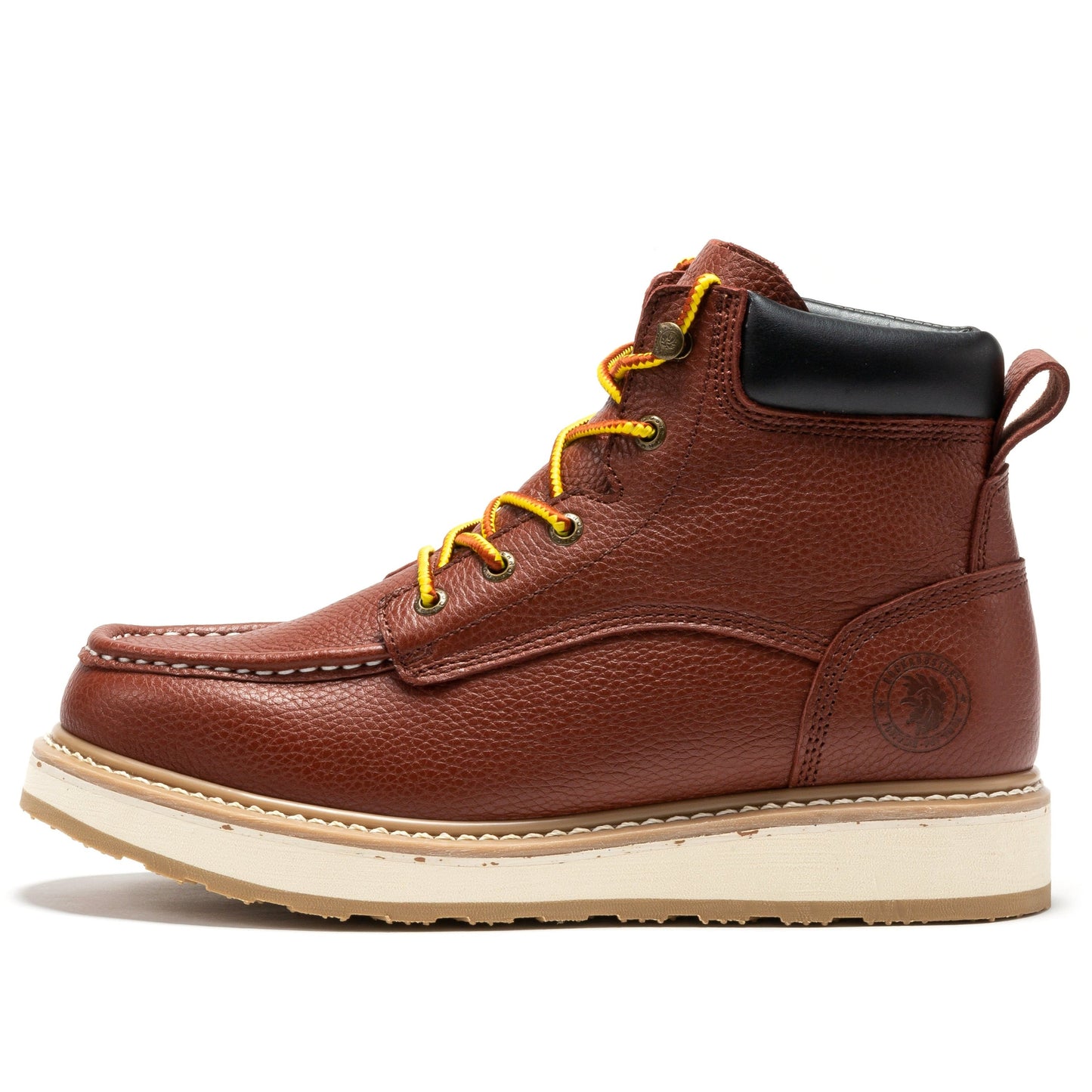 Brown Soft Toe Wedge Work Boots Men's 6 Inch ROCKROOSTER