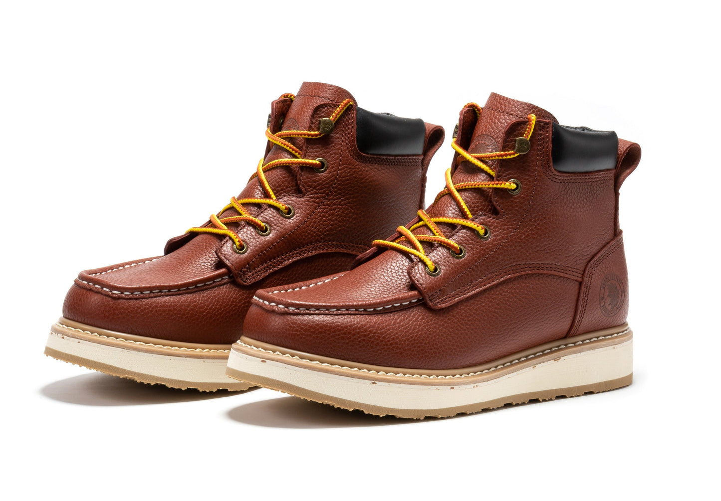 Brown Soft Toe Wedge Work Boots Men's 6 Inch ROCKROOSTER