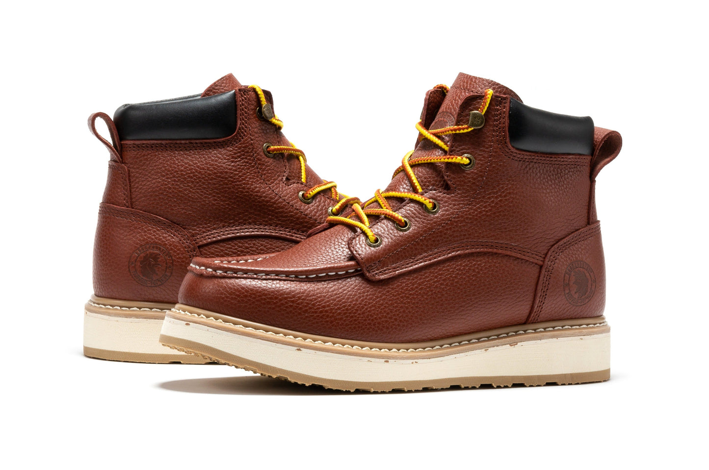Brown Soft Toe Wedge Work Boots Men's 6 Inch ROCKROOSTER