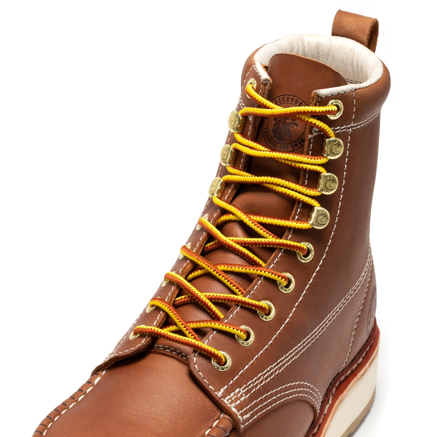 Men's 6 inch Brown Steel Toe Wedge Work Boots ROCKROOSTER Norwood