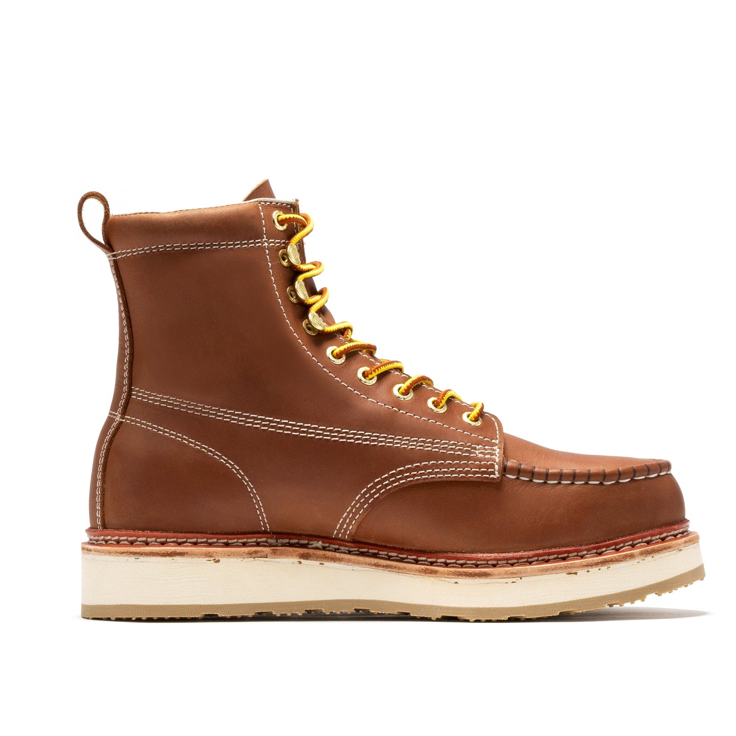 Men's 6 inch Brown Steel Toe Wedge Work Boots ROCKROOSTER Norwood