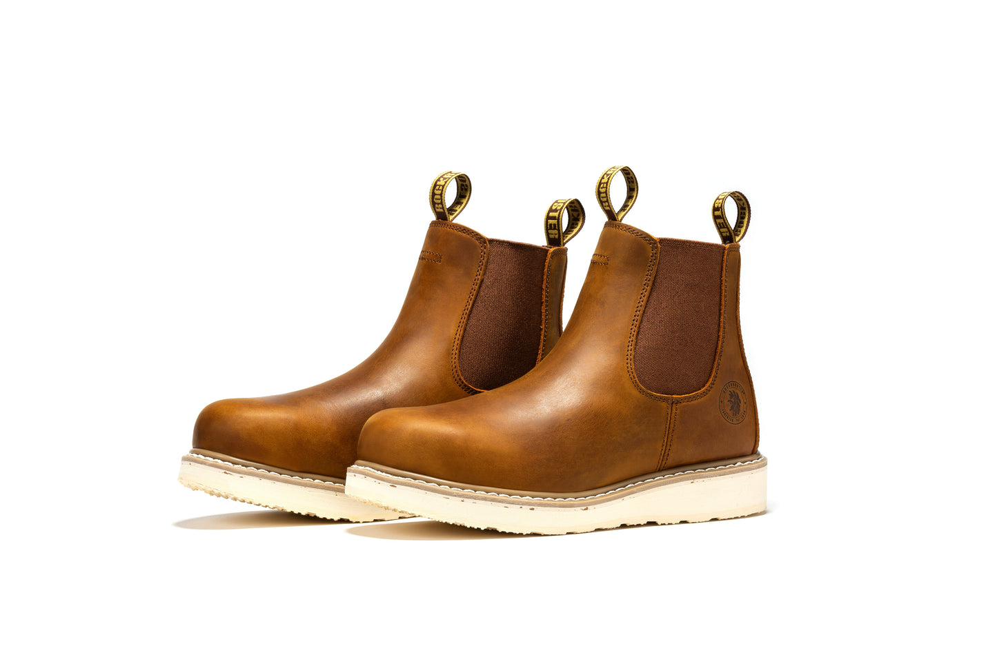 Brown Wedge 6 inch Work Boots ROCKROOSTER Men's SAP102