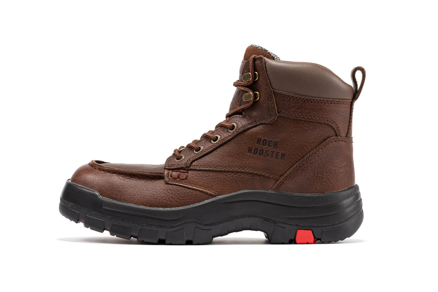 Steel Toe Wide Waterproof Work Boots 6 inch Rubber Outsole ROCKROOSTER