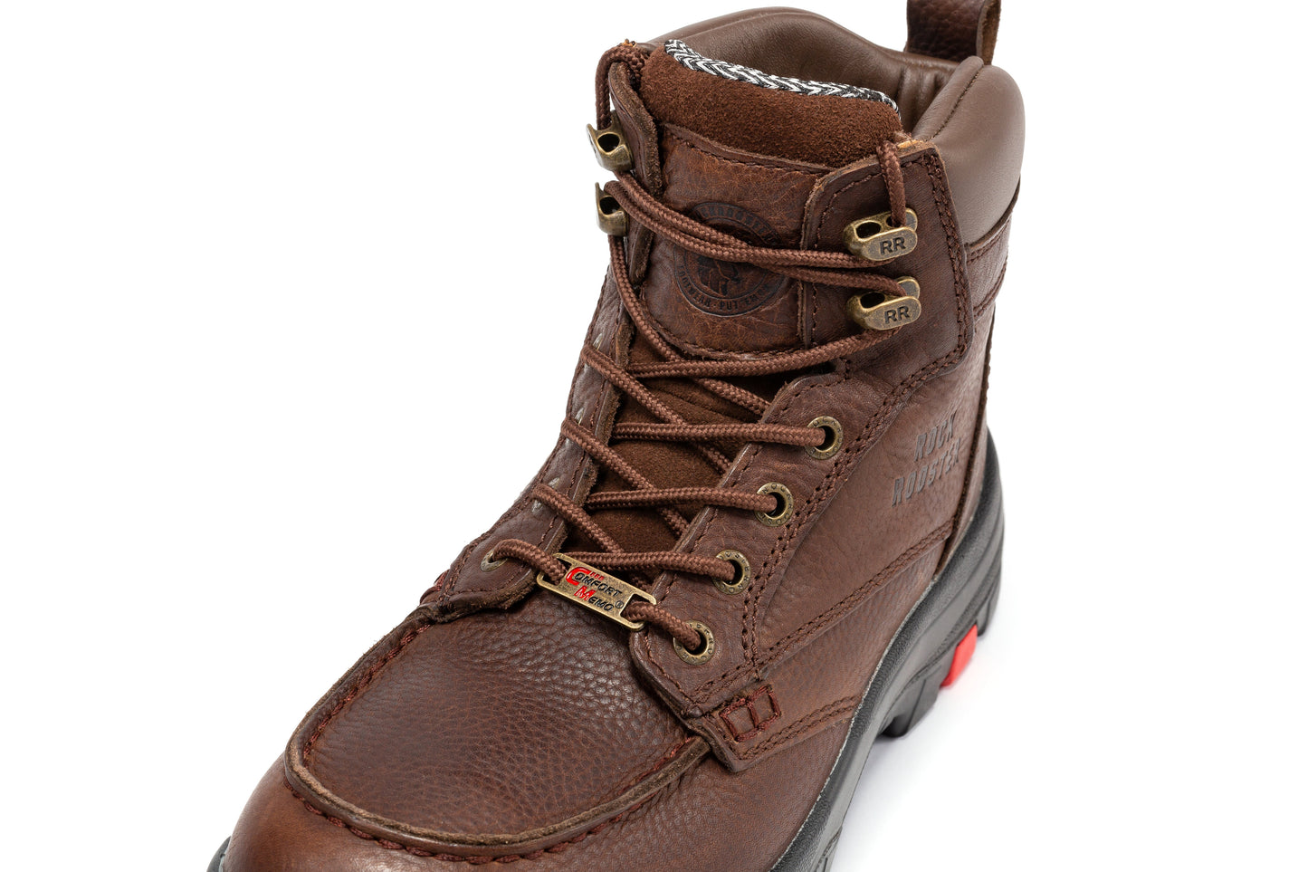 Steel Toe Wide Waterproof Work Boots 6 inch Rubber Outsole ROCKROOSTER