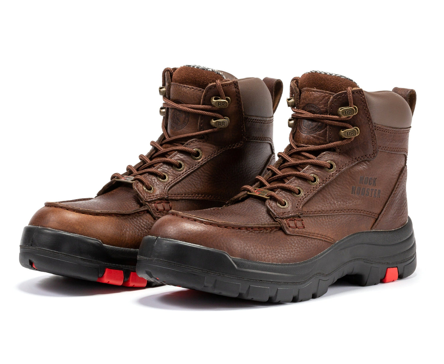 Steel Toe Wide Waterproof Work Boots 6 inch Rubber Outsole ROCKROOSTER