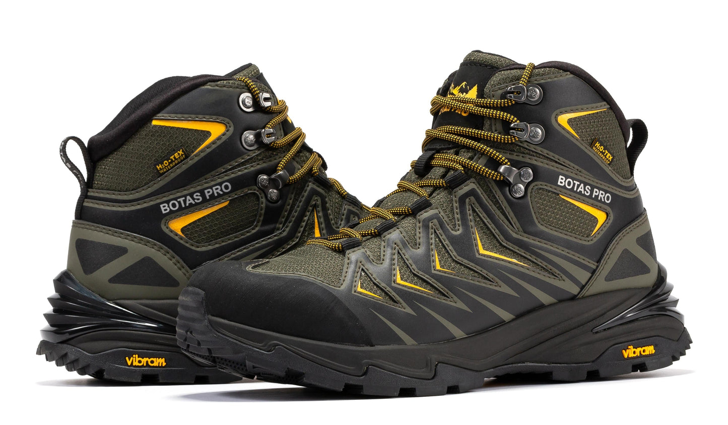 Waterproof Metallic Green 6 Inch Hiking Boots Botas Pro