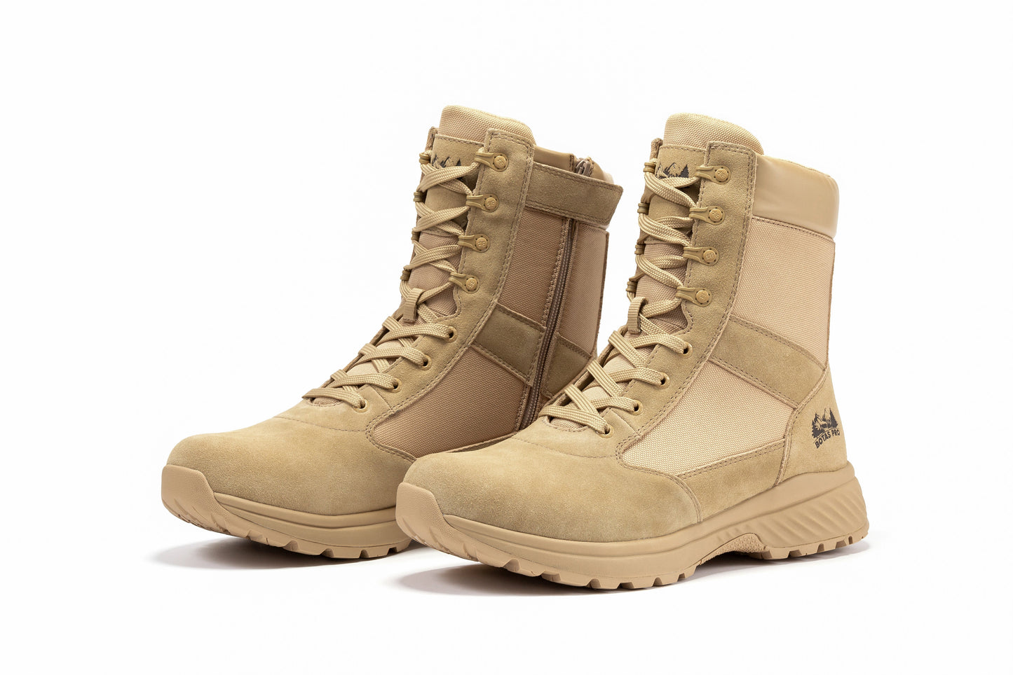 Botas Pro Sand Suede Leather 8 inch Side Zipper Military Tactical Boots BP701