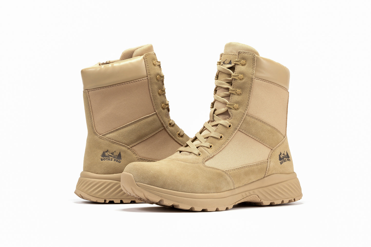 Botas Pro Sand Suede Leather 8 inch Side Zipper Military Tactical Boots BP701