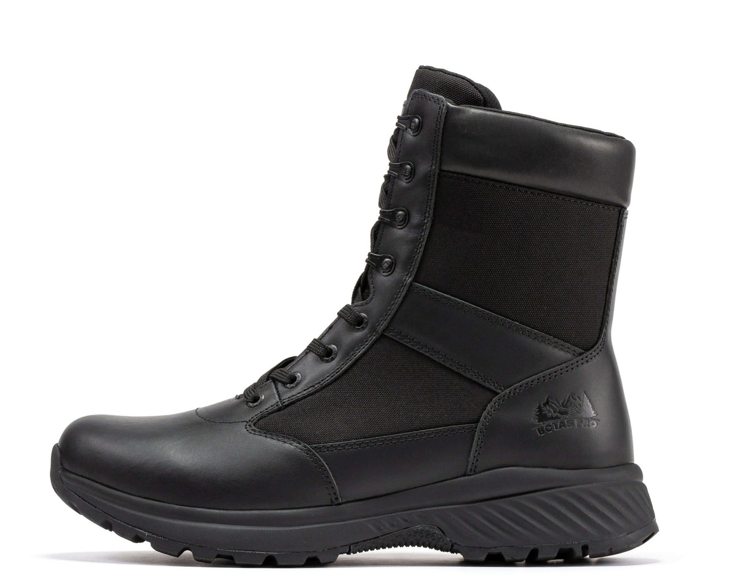 Full Grain Leather Side Zipper Military Tactical Boots Botas Pro Black Men's 8 inch BP703