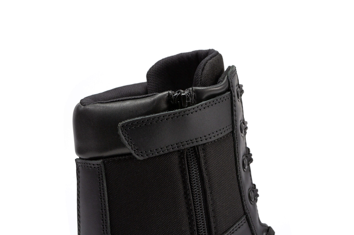 Full Grain Leather Side Zipper Military Tactical Boots Botas Pro Black Men's 8 inch BP703