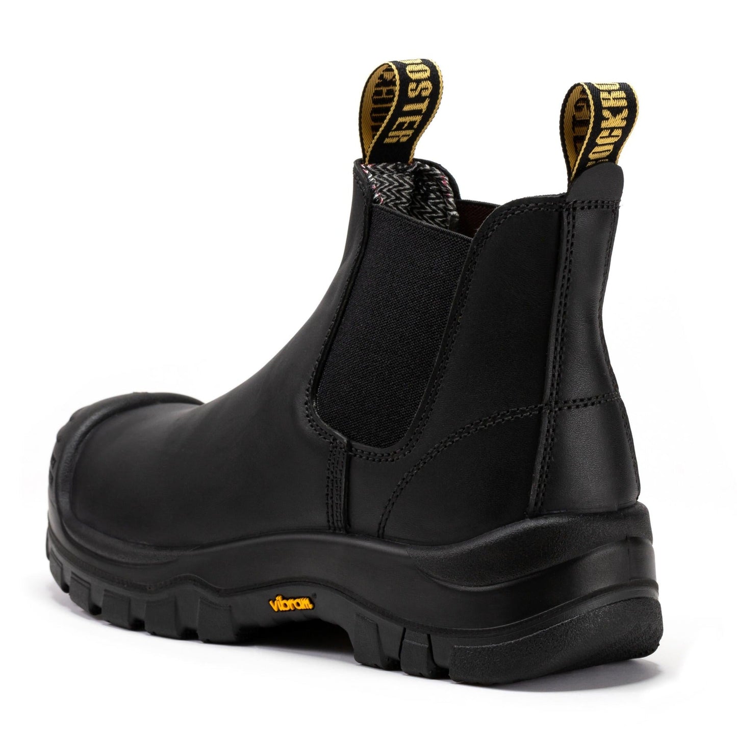 Men's Black 6 inch Composite Toe Pull-on Leather Work Boots ROCKROOSTER