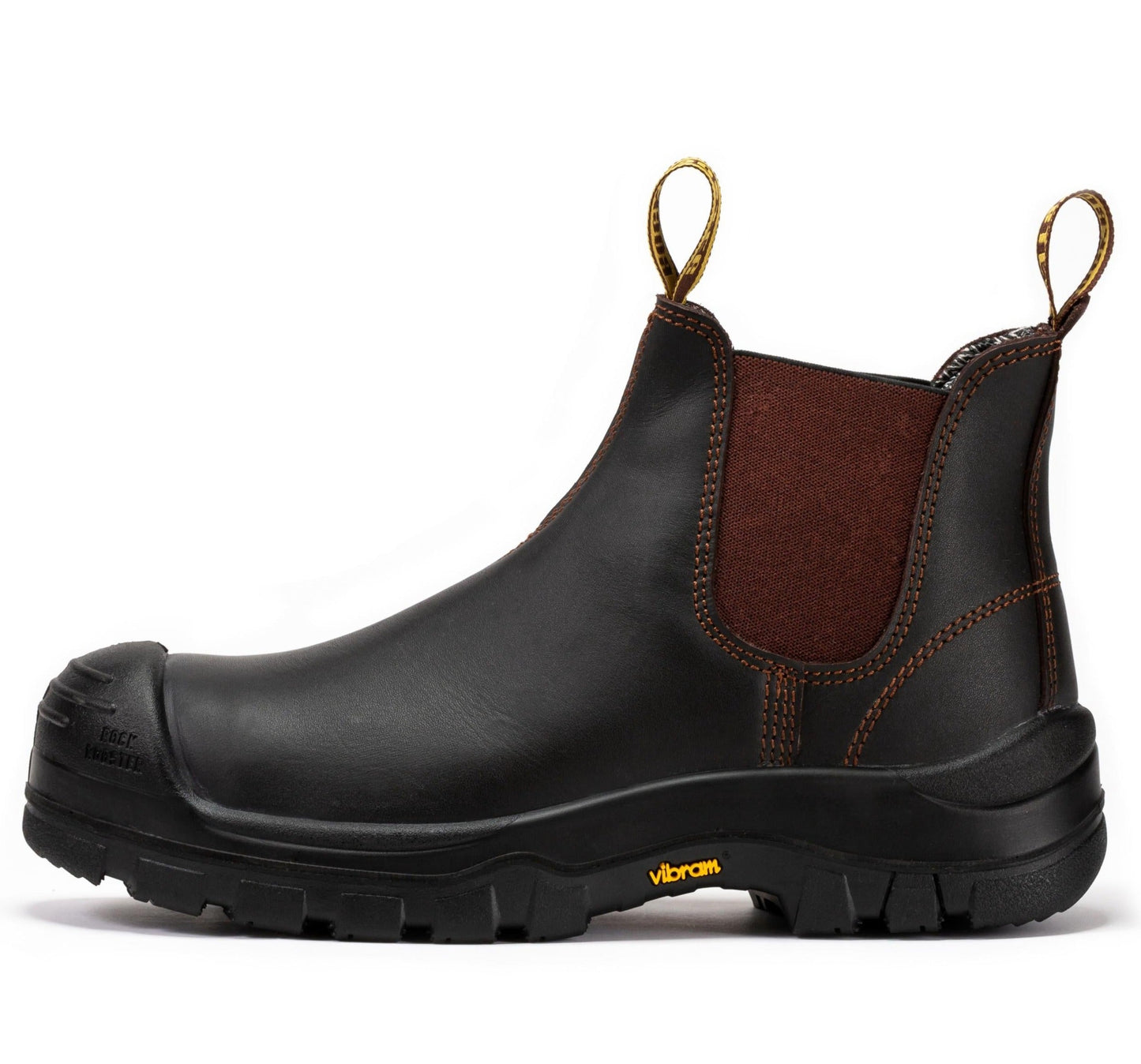 Dark Brown Composite Toe Pull-on Leather Work Boots ROCKROOSTER