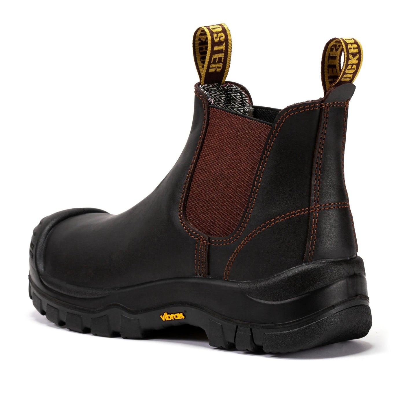 Dark Brown Composite Toe Pull-on Leather Work Boots ROCKROOSTER