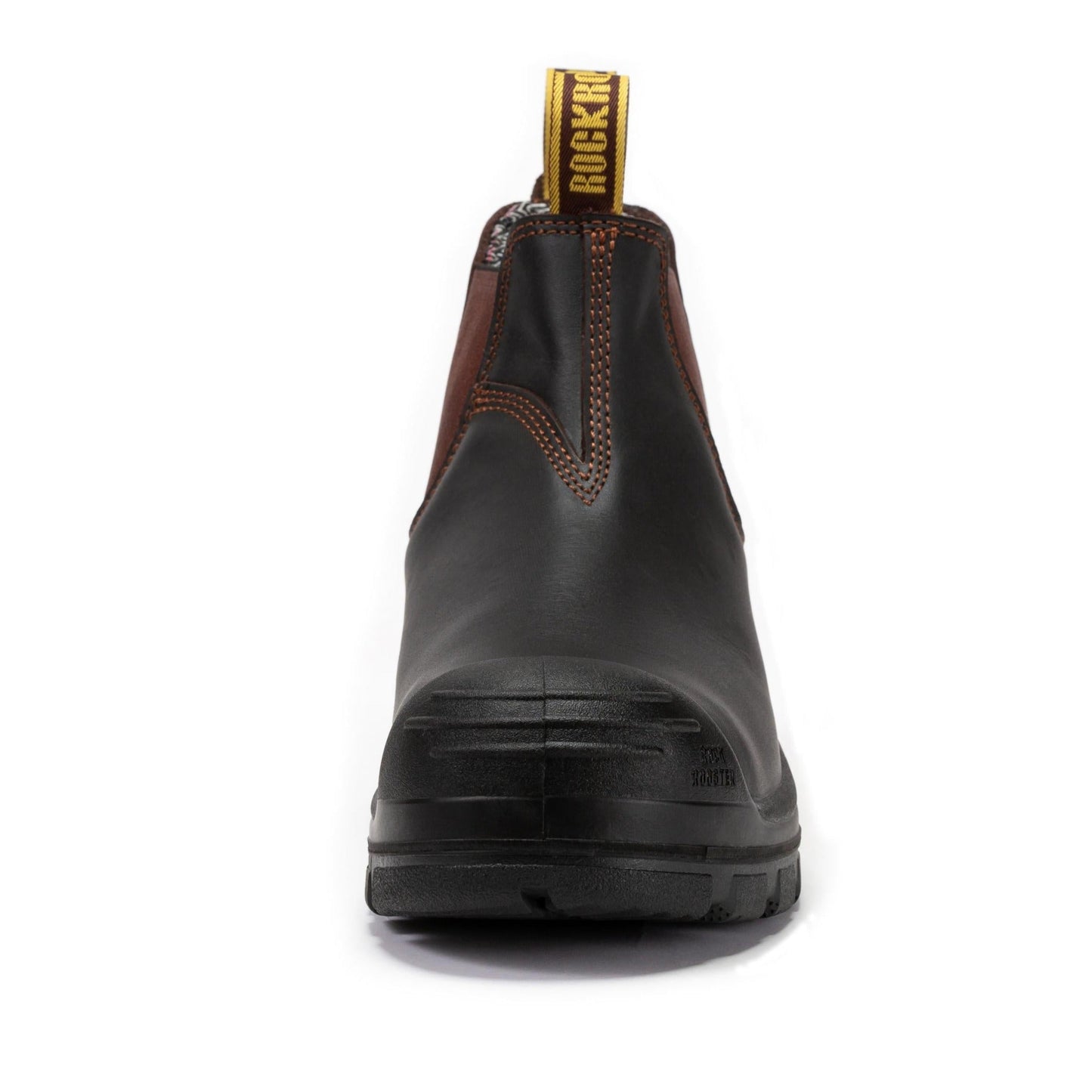 Dark Brown Composite Toe Pull-on Leather Work Boots ROCKROOSTER