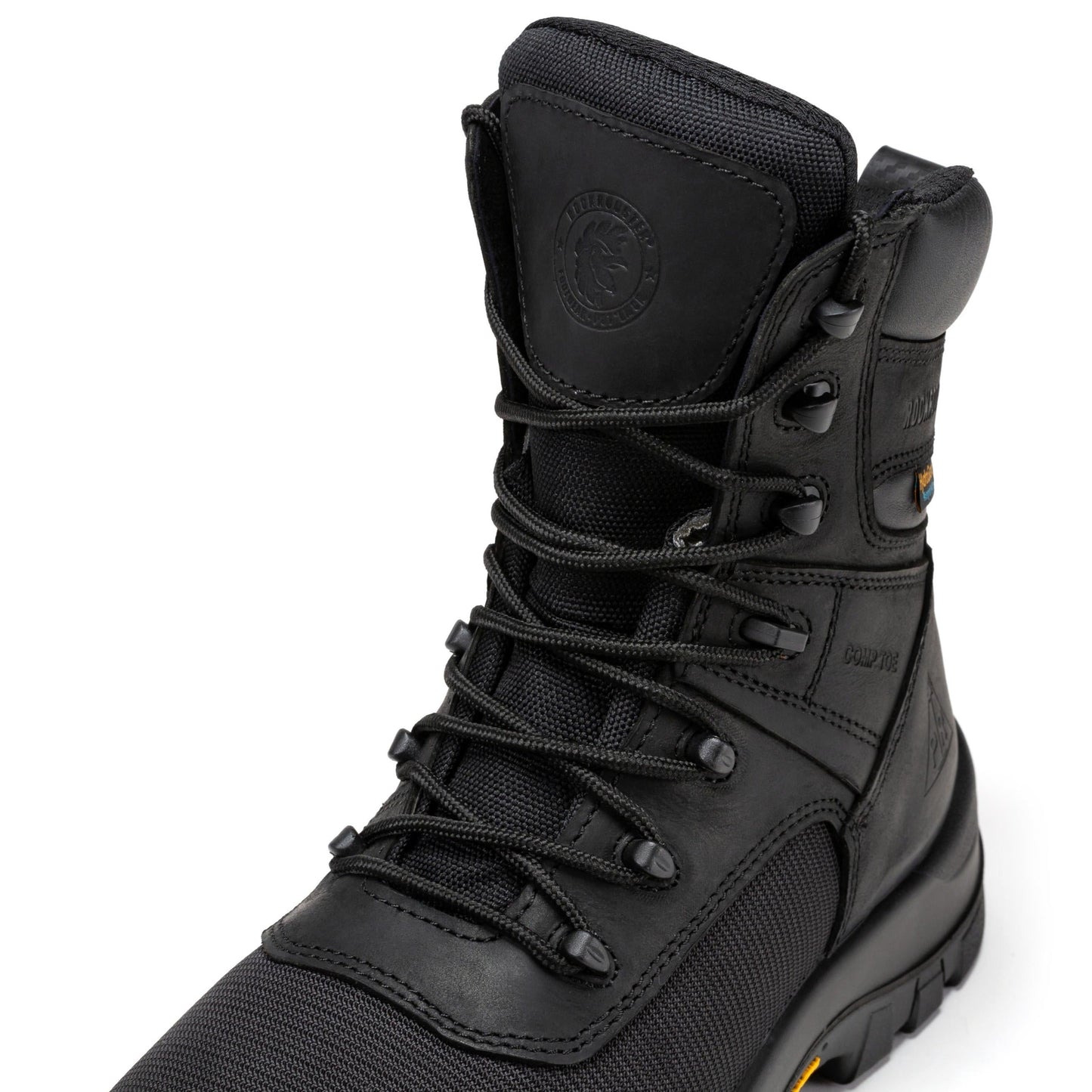 Black Waterproof Composite Toe 8 inch Work Boots ROCKROOSTER