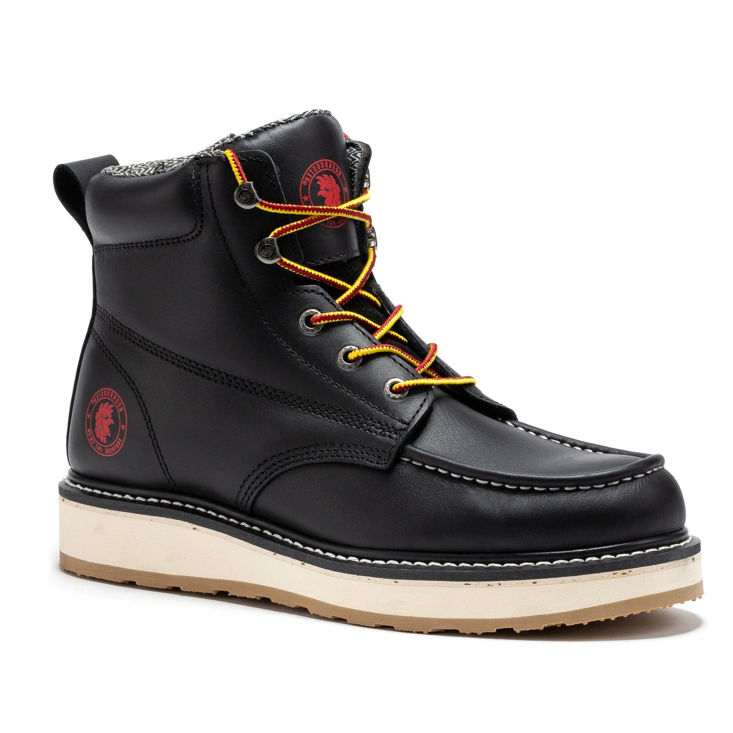 Magnolia Black Soft Toe 6 inch Wedge Work Boots ROCKROOSTER