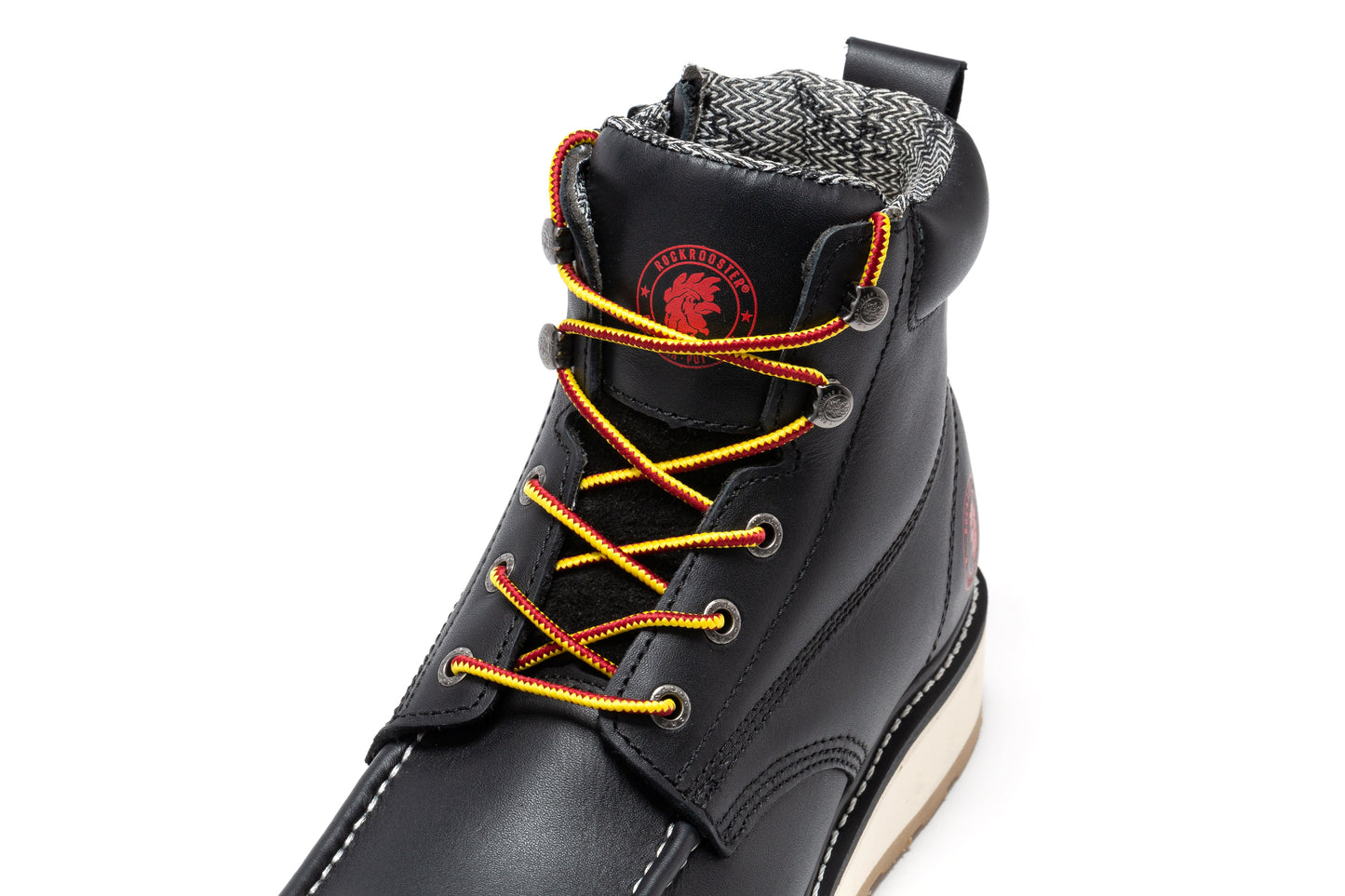 Magnolia Black Soft Toe 6 inch Wedge Work Boots ROCKROOSTER
