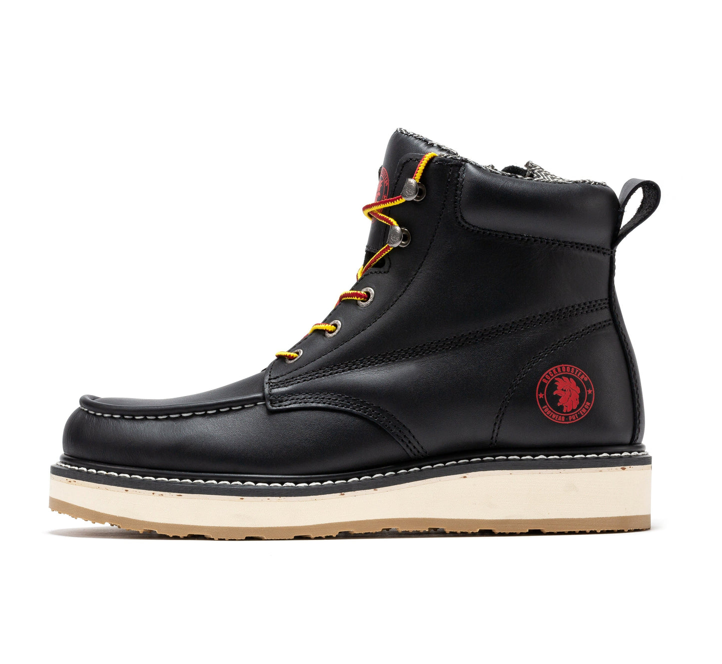 Magnolia Black Soft Toe 6 inch Wedge Work Boots ROCKROOSTER