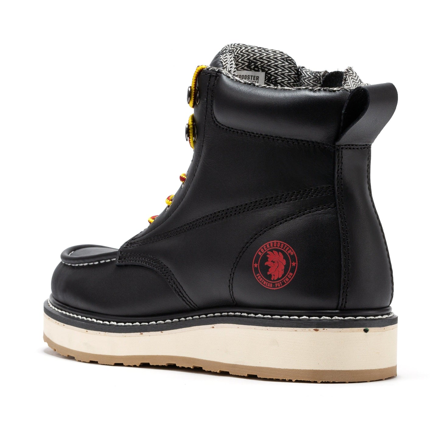 Magnolia Black Soft Toe 6 inch Wedge Work Boots ROCKROOSTER