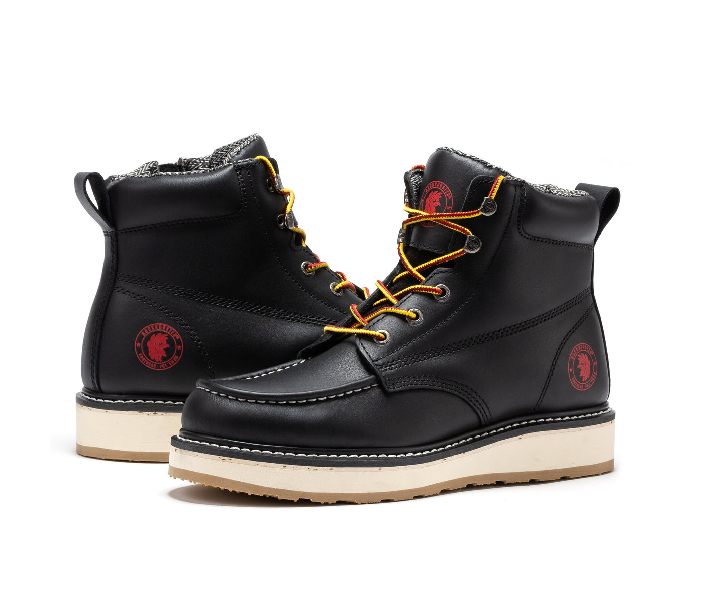 Magnolia Black Soft Toe 6 inch Wedge Work Boots ROCKROOSTER
