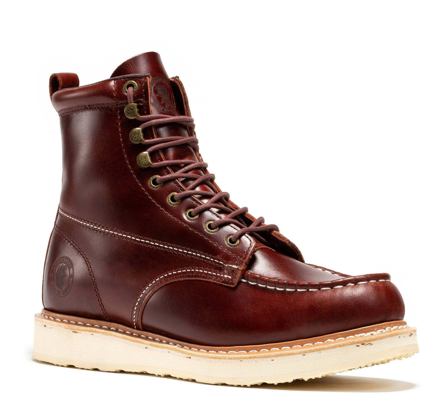 Norwood Cherry Brown Soft Toe 6 inch Wedge Work Boots ROCKROOSTER