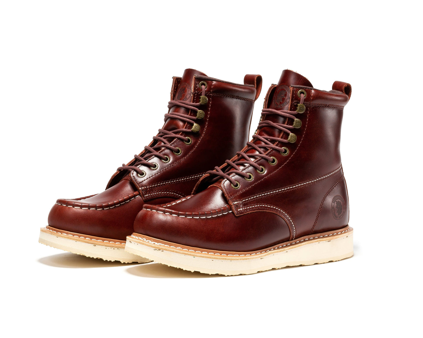 Norwood Cherry Brown Soft Toe 6 inch Wedge Work Boots ROCKROOSTER